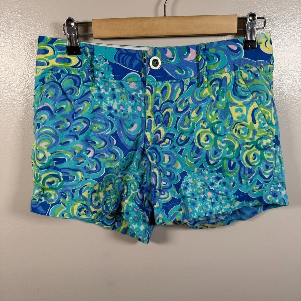 Lilly Pulitzer Callahan Shorts Size 2 Lilly's Lagoon Print Preppy Vacation